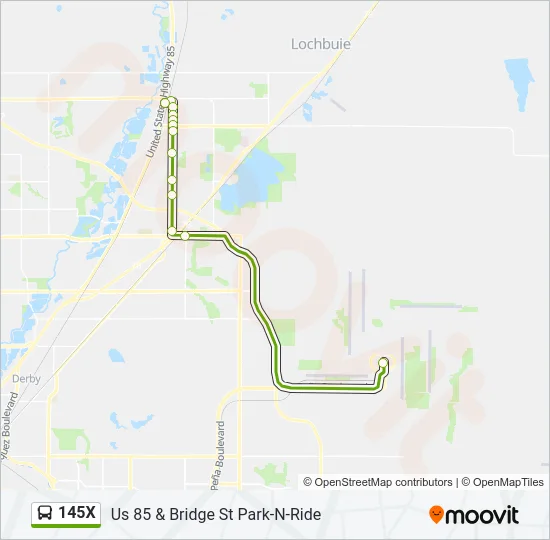 145X Bus Line Map