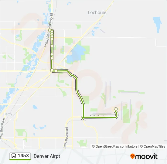 145X Bus Line Map