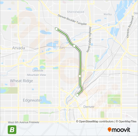 B train Line Map