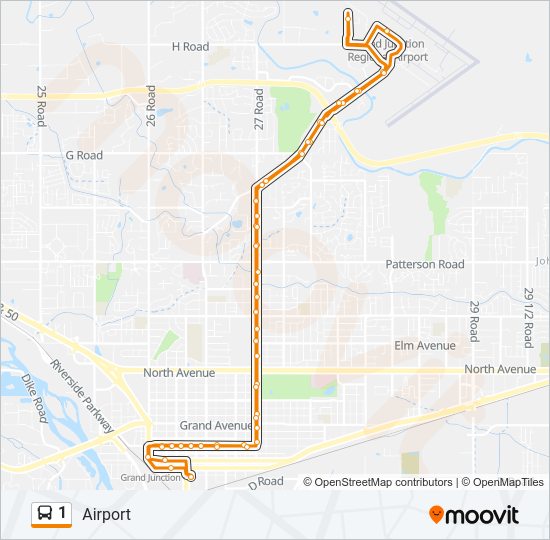 1 bus Line Map