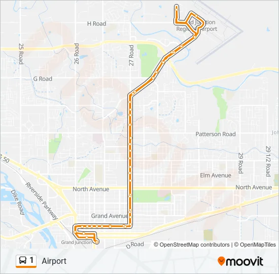1 Bus Line Map