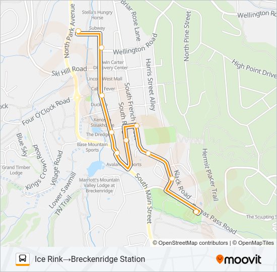 MAIN STREET TROLLEY Bus Line Map