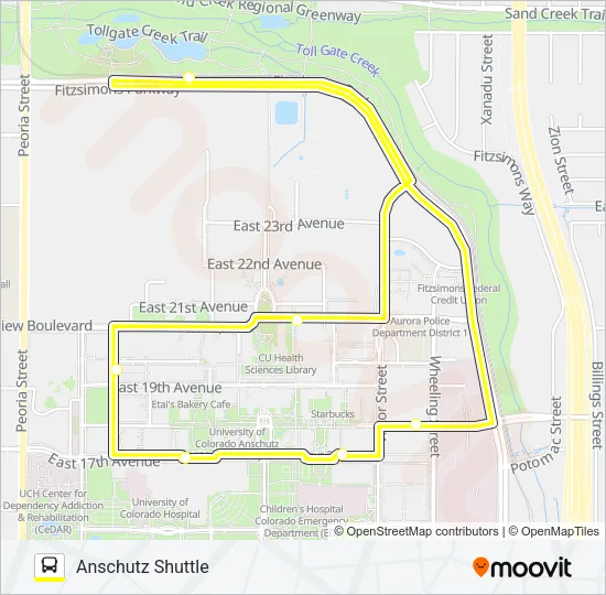 ANSCHUTZ SHUTTLE Bus Line Map