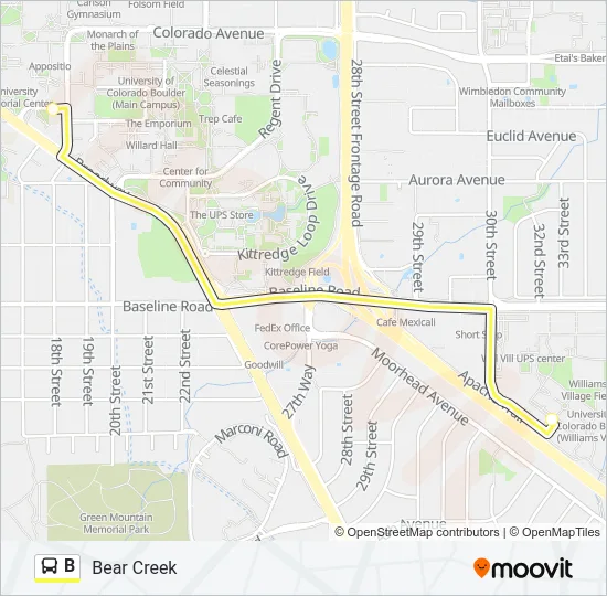 B Bus Line Map