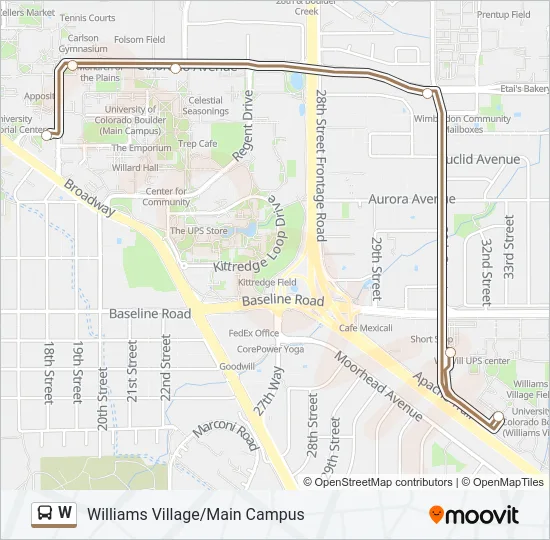 W Bus Line Map