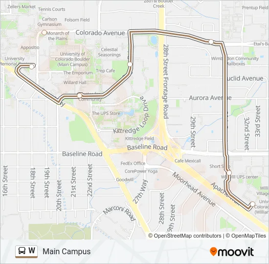 W Bus Line Map