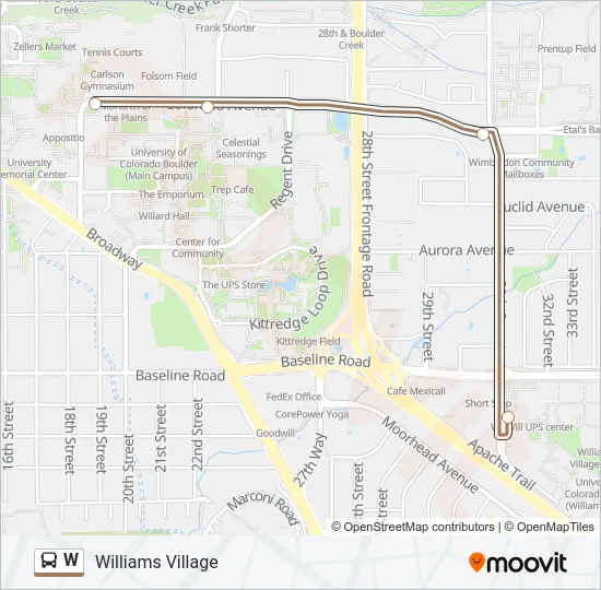 W Bus Line Map