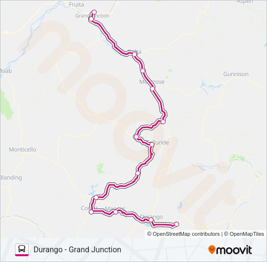 CDOT OUTRIDER Bus Line Map