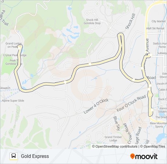 Mapa de GOLD EXPRESS de autobús