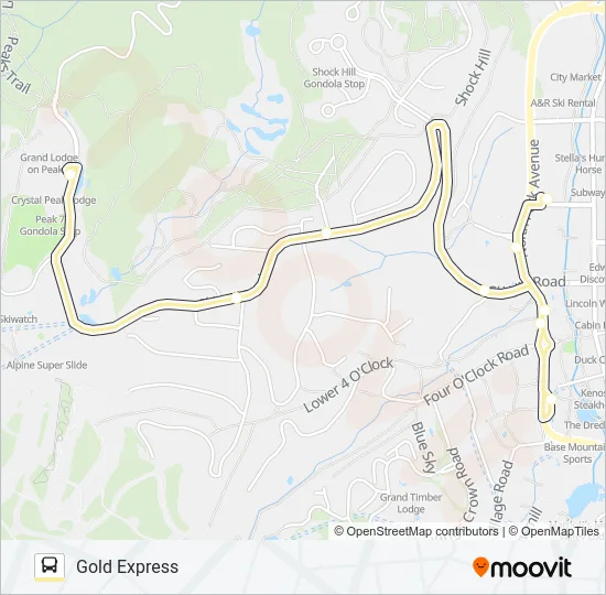 GOLD EXPRESS Bus Line Map