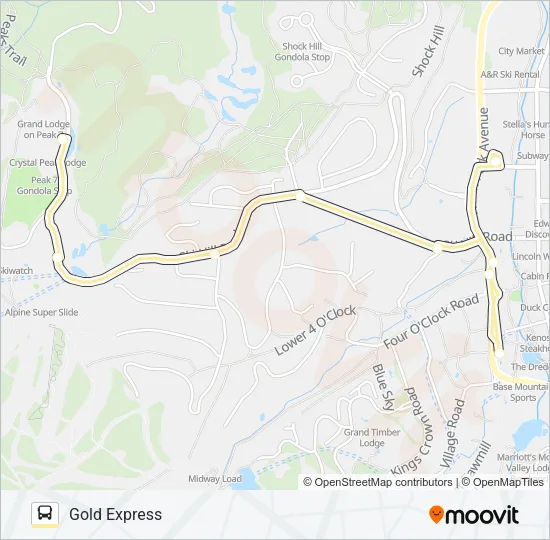 GOLD EXPRESS Bus Line Map