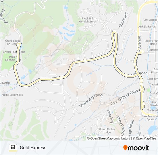 GOLD EXPRESS bus Line Map
