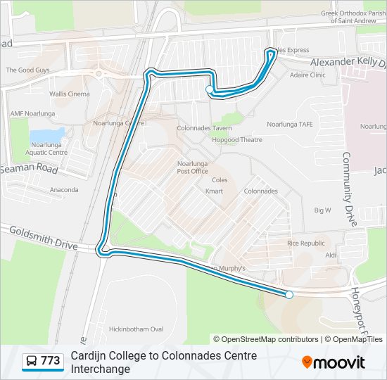 773 bus Line Map