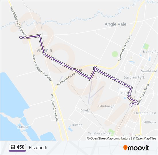 Mapa de 450 de autobús