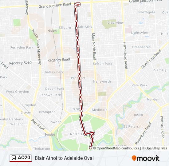 Mapa de AO20 de autobús