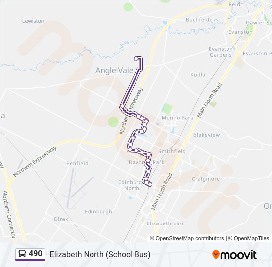 490 bus Line Map