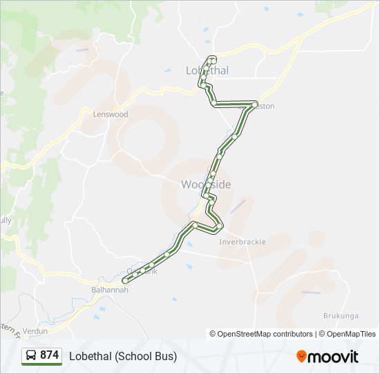 874 bus Line Map