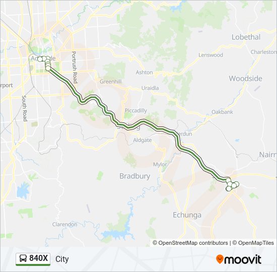 840X bus Line Map