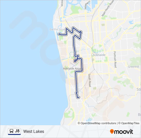 Mapa de J8 de autobús