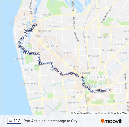 Mapa de 117 de autobús