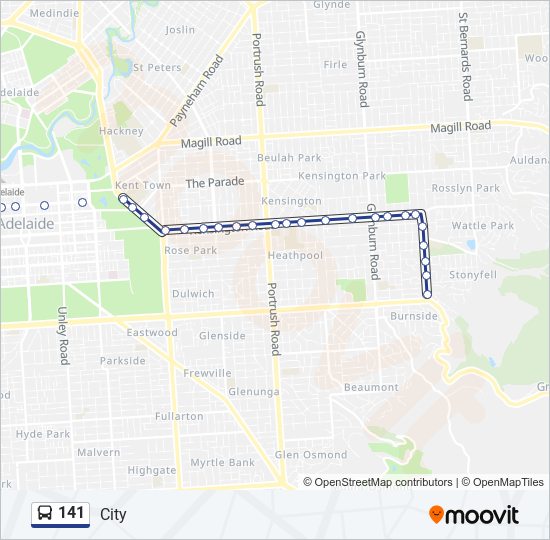 141 bus Line Map