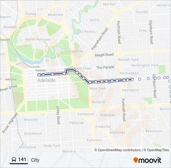 141 bus Line Map