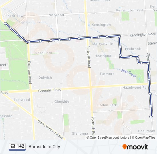 Mapa de 142 de autobús