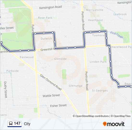 147 bus Line Map