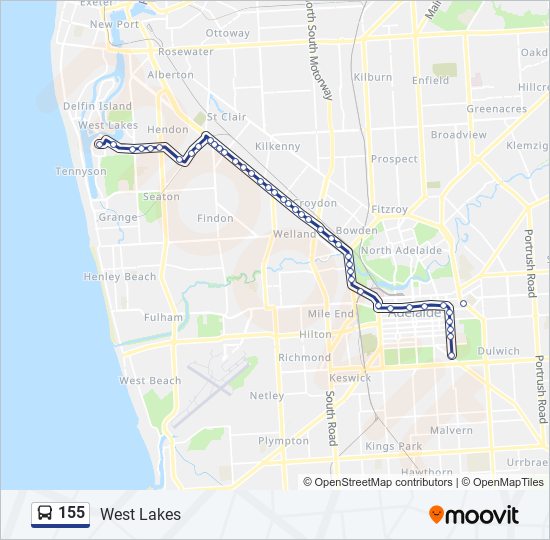 Mapa de 155 de autobús