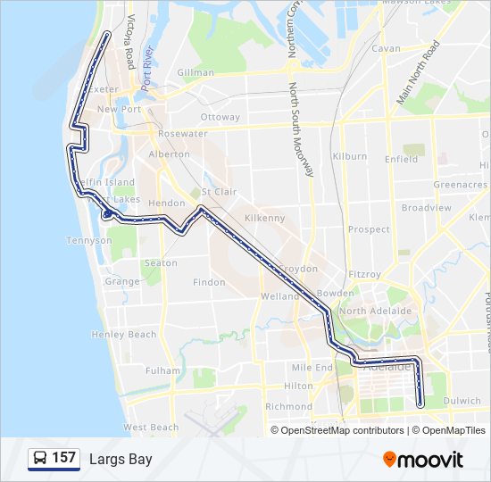 157 bus Line Map