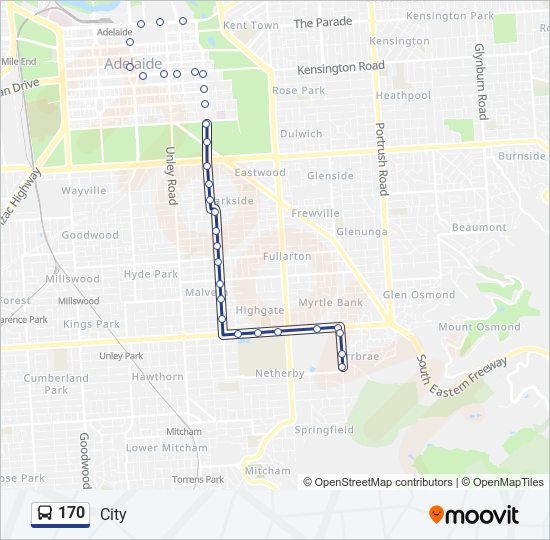 Mapa de 170 de autobús