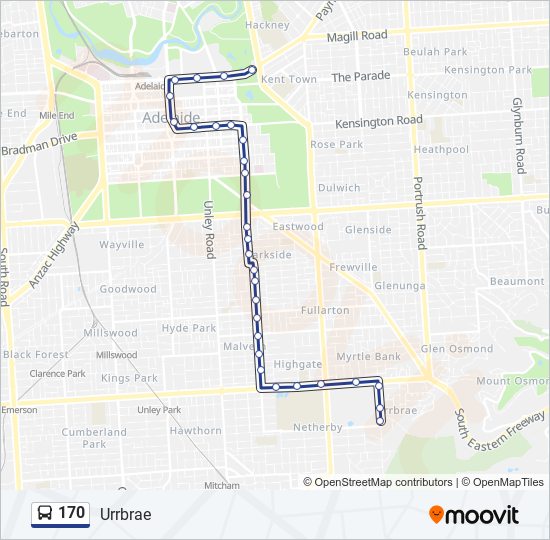 Mapa de 170 de autobús