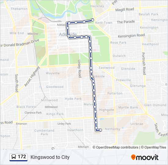 Mapa de 172 de autobús