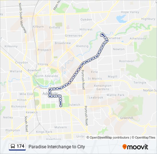 174 bus Line Map