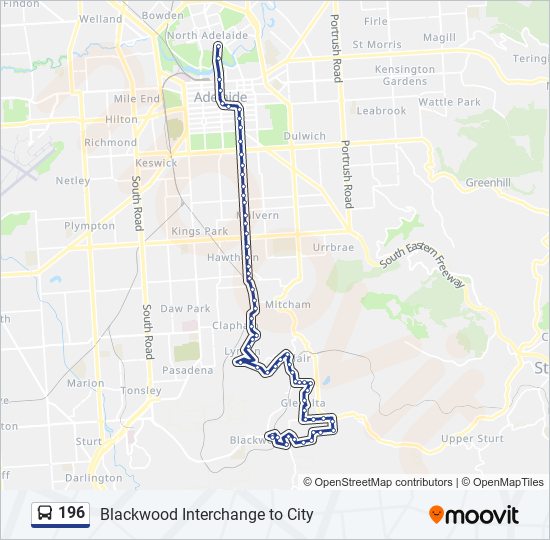 Mapa de 196 de autobús