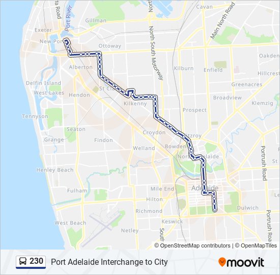 230 Route Schedules, Stops & Maps Port Adelaide (Updated)