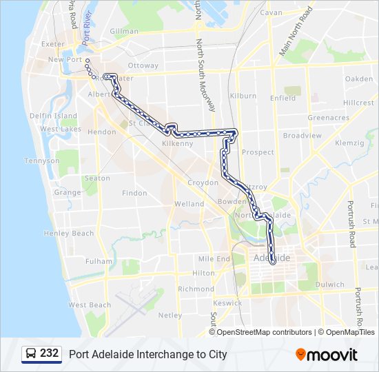 Mapa de 232 de autobús