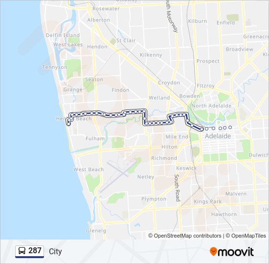 Mapa de 287 de autobús