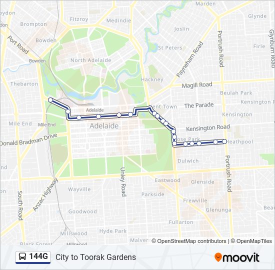 144G bus Line Map