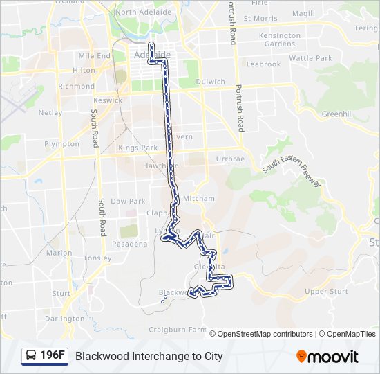 Mapa de 196F de autobús