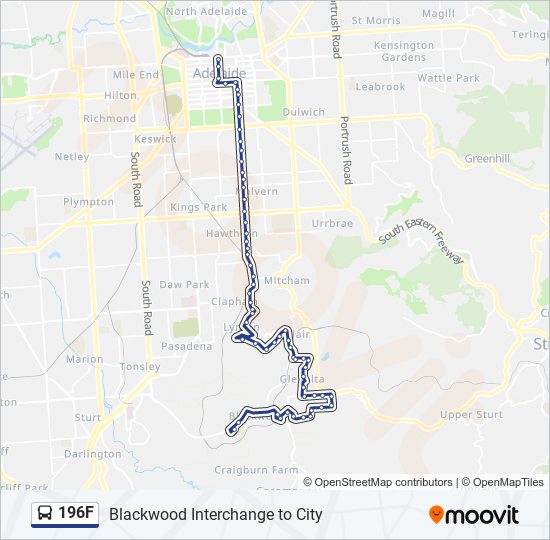 196F bus Line Map