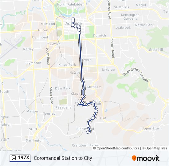 197X bus Line Map