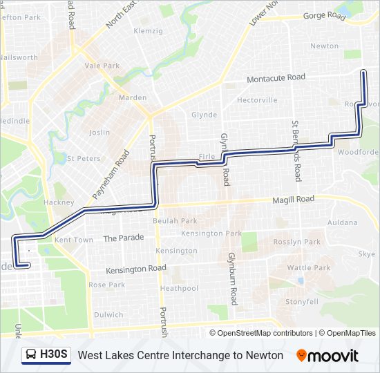 Mapa de H30S de autobús