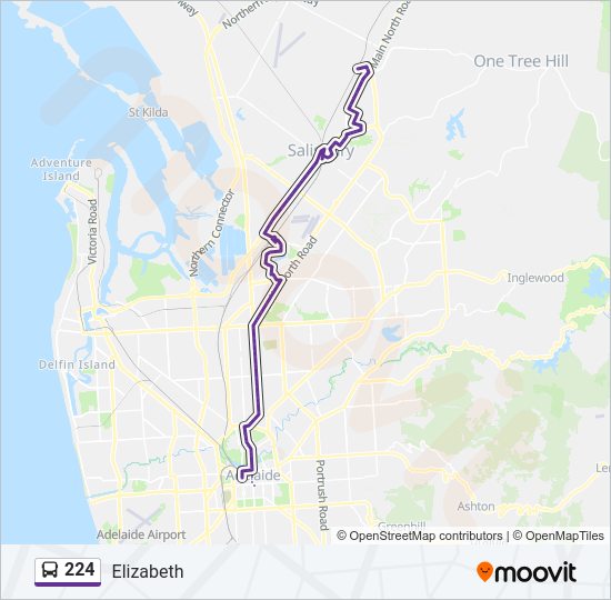 Mapa de 224 de autobús