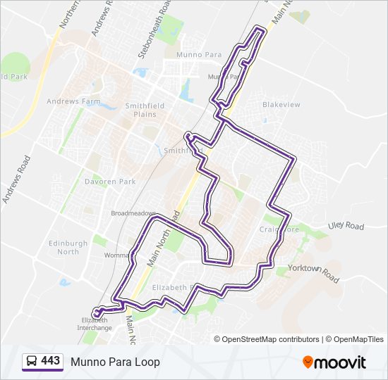 Mapa de 443 de autobús