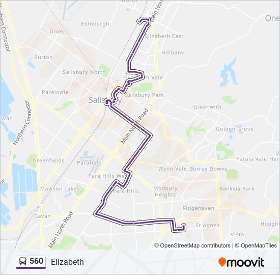 Mapa de 560 de autobús