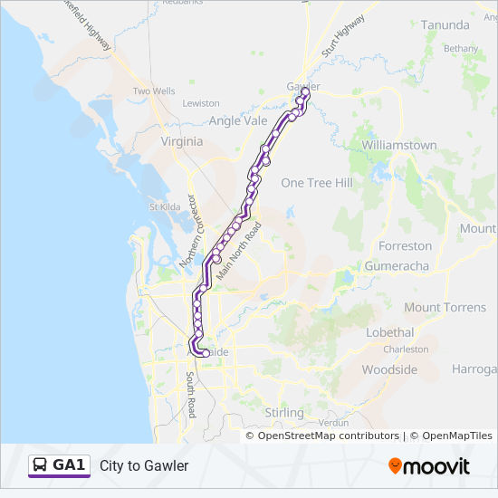 Mapa de GA1 de autobús