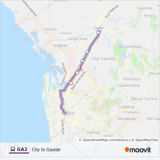 GA2 bus Line Map