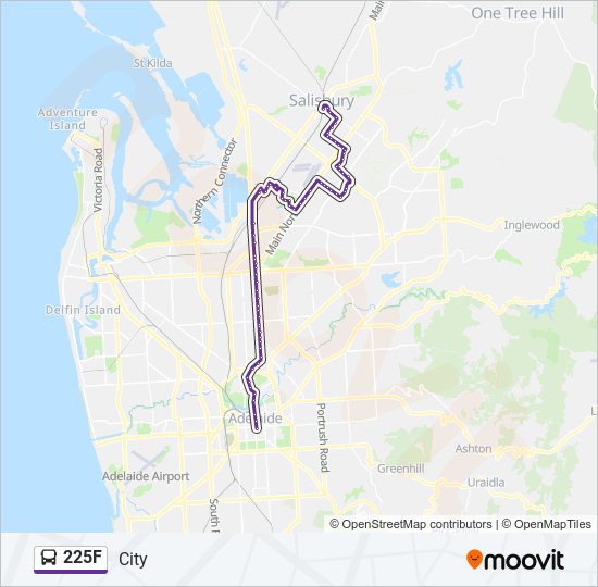 225F bus Line Map