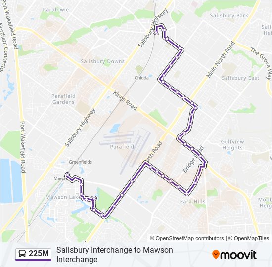 Mapa de 225M de autobús